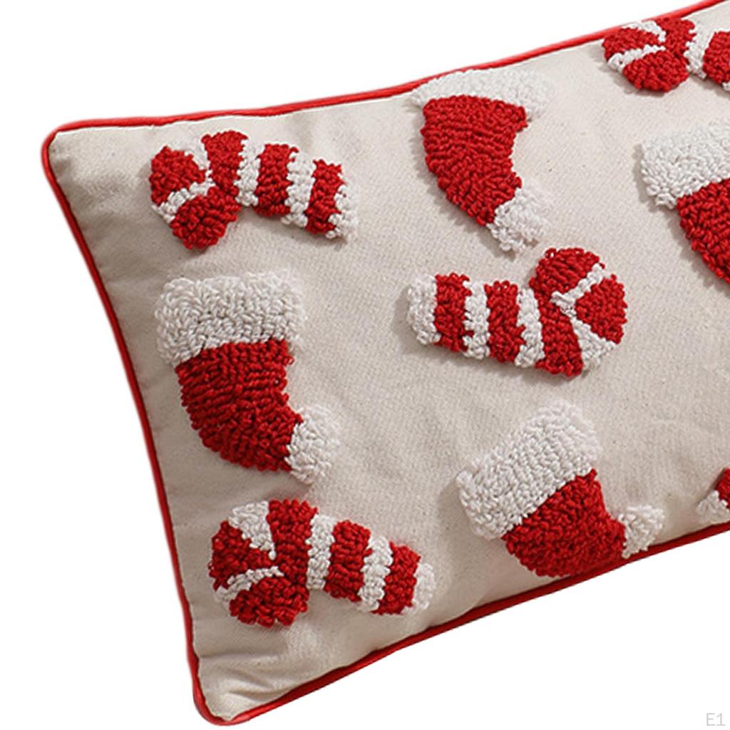 Christmas Pillow Case, Throw Cover with Zipper, Washable Decorative Pillowcase, Waist