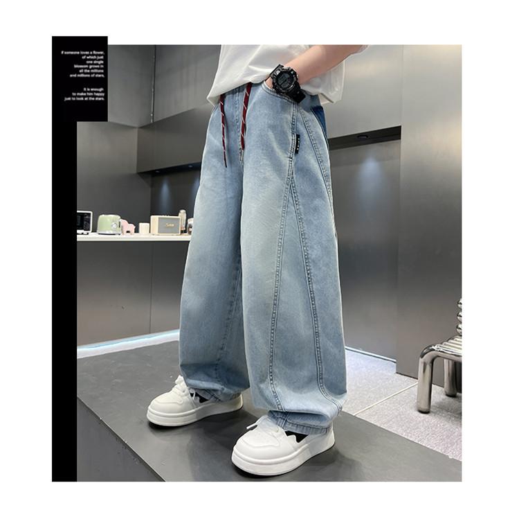 Boys' straight leg jeans summer thin 2026 new style children's summer mosquito proof pants cool feeling, big children's pants trendy