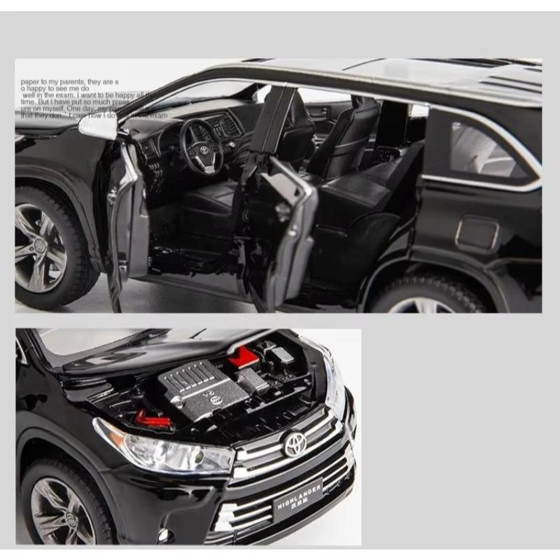 1/32 Toyota Highlander SUV спортивная игрушечная машинка литая под давлением металлический сплав миниатюрная JKM звуковая и световая коллекционная модель подарок для мальчиков