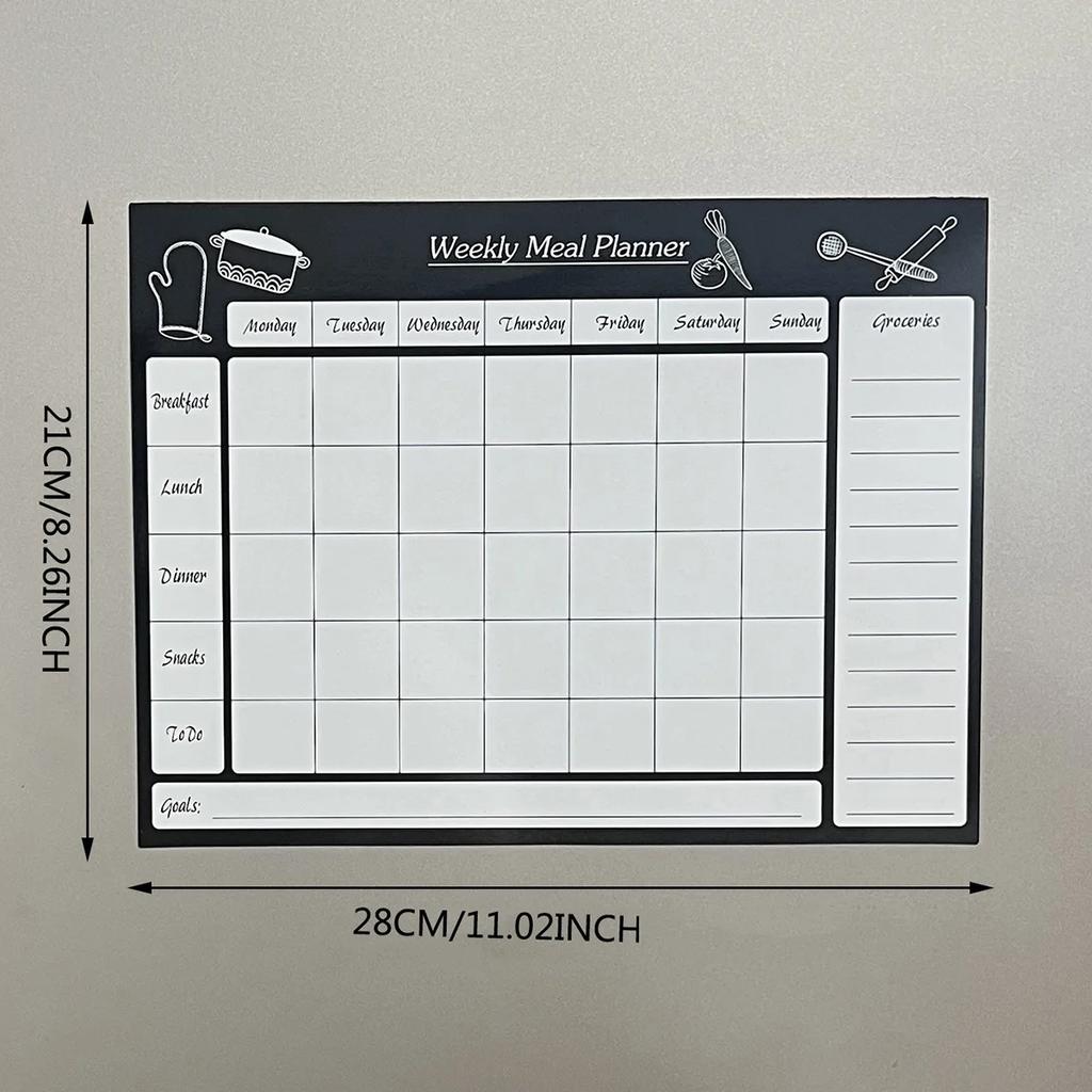 21x28cm Rewritable Monthly Weekly Planner Fridge Magnets Creative Magnetic Memo Message Boards for Refrigerators Home Decor