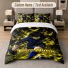 Blue Lock 3Pcs Bedding Set, Personalized Custom Name Text, 1 Duvet Cover & 2 Pillowcases For Bedroom