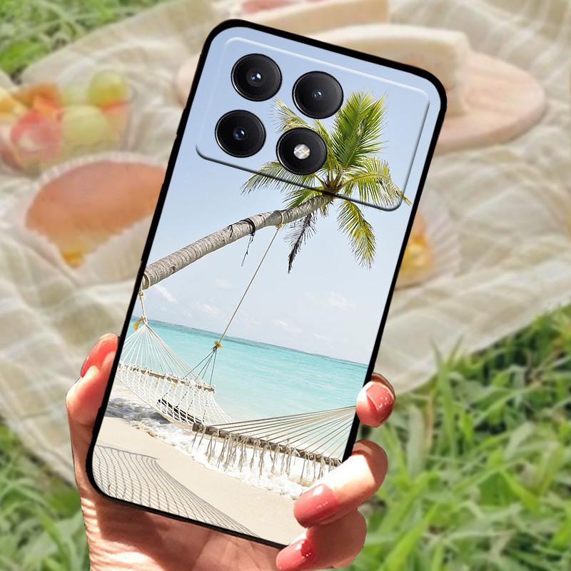 For Xiaomi Poco X6 Case Cover Poco X 6 X6 Pro 5G Silicone Soft Marble Black Bumper Funda Coque for Xiaomi Poco X6 Pro Protective