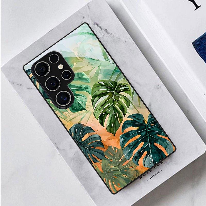 Чехол для телефона с принтом тропических зеленых растений для Samsung Galaxy Galaxy S26 S25 S24 S23 Ultra S22 Ultra S20 Ultra 56 A72 A73 5G
