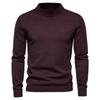 AIOPESON Mid Neck Pullover Men Casual Solid Color Soft Winter Warm Men's Sweater High Quality Pullover Sweater For Men