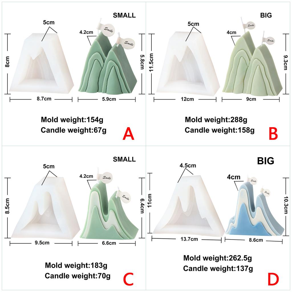 3D Peaks Shape Candle Silicone Mold Geometric Candle Wax Mould DIY Abstract Art Soap Resin Gypsum Mold Home Craft Decor