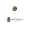 Boucles d'Oreilles - Pearls &amp; Colors - Véritables Perles de Culture - 4-5 mm - Vert Intense - Or Blanc 9 Cts