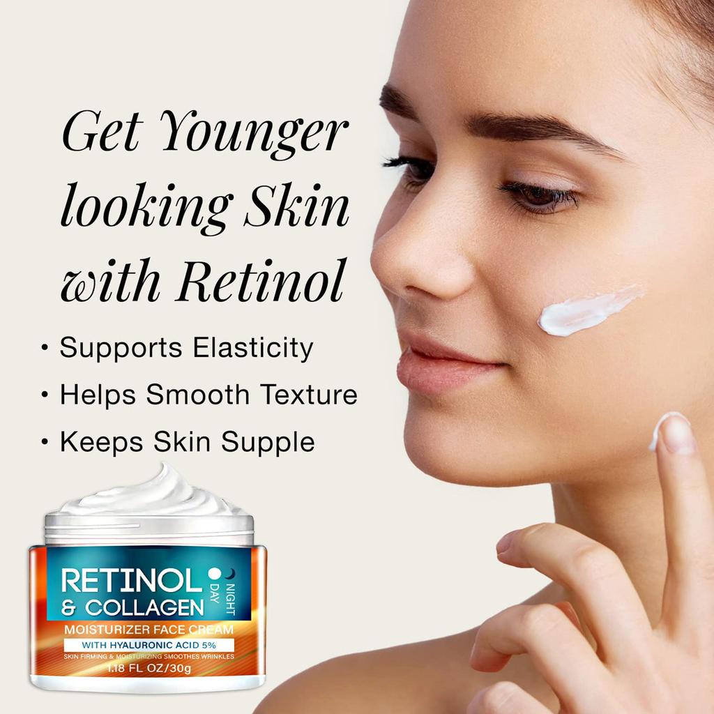 Retinol Collagen Cream Softens Facial Skin, Reduces Wrinkles, Moisturizes And Nourishes