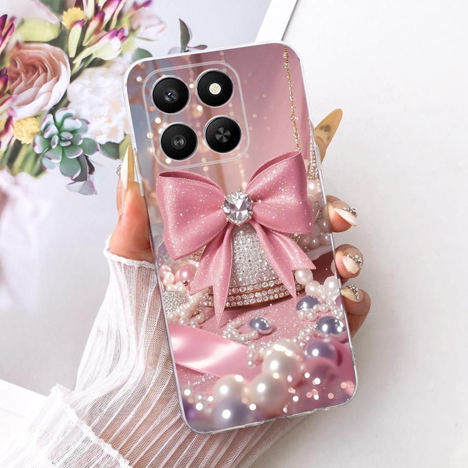 For Honor 400 Smart 5G Case LGN-NX1 Luxury Flowers Butterfly Painted Cover Silicone Case For Honor X7d X 7d HonorX7d Soft Fundas