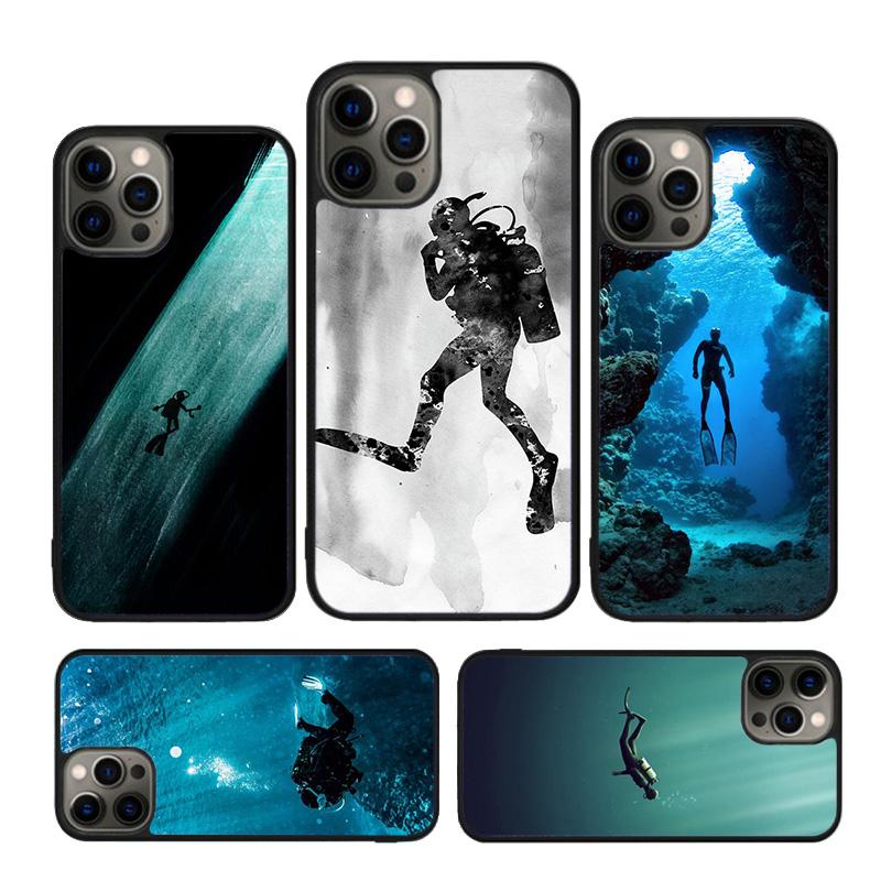 Чехлы для телефона для дайвинга, дайвера, акулы, дайвинга на iPhone 17 Air 16 15 14 12 13 PLUS 11 PRO MAX Задняя крышка Fundas