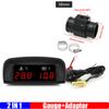 0~120 Celsius Water Temperature Gauge+Voltmeter 2 In 1 LCD Meter Red Light Digital Gauge with Sensor Adaptor for Car 12V 24V