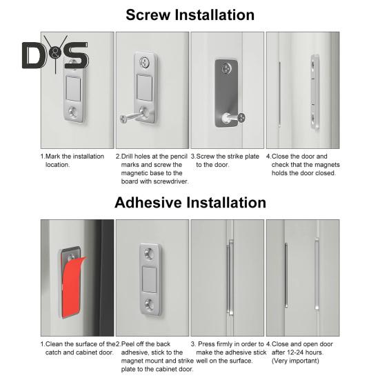 6/10/15 шт. невидимый магнит для двери шкафа с винтом ультратонкий нержавеющая сталь без сверления клей магнитный замок для раздвижной двери шкафа