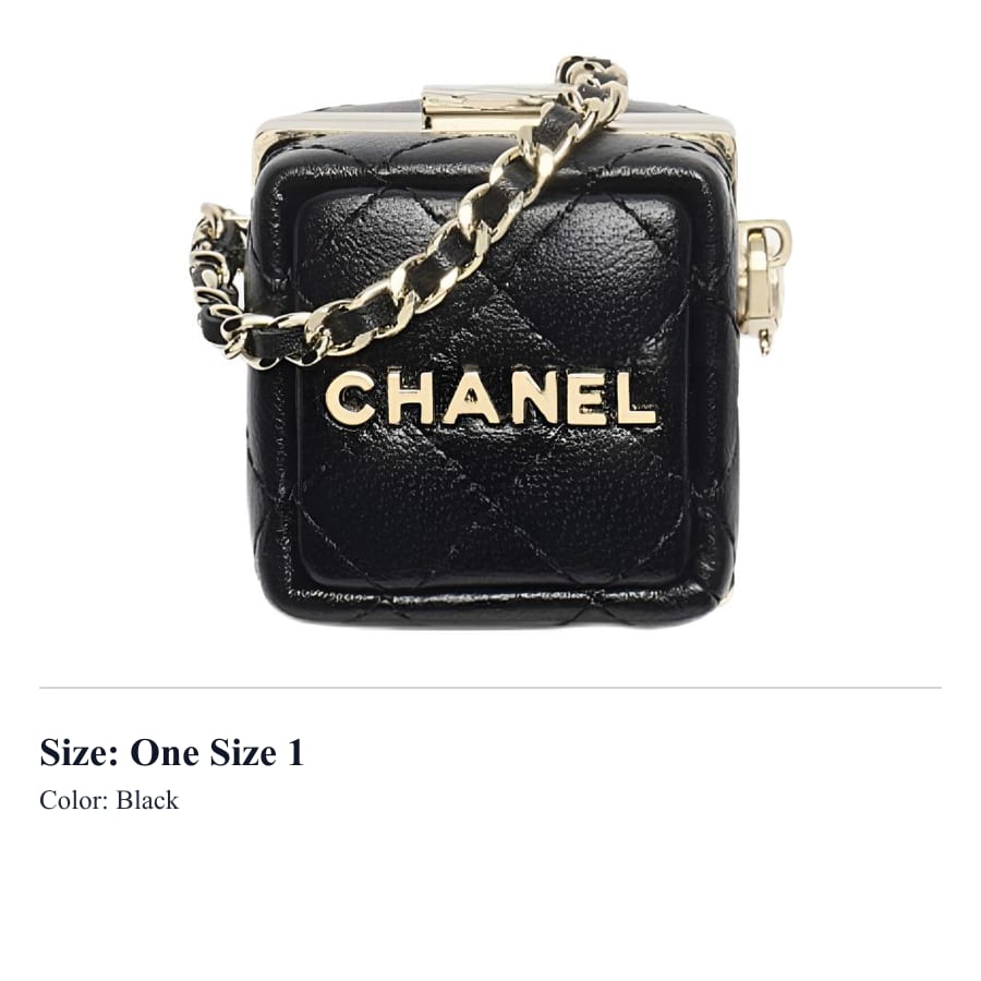 CHANEL Charm Lambskin Pendant Bag Accessories Mini Unisex Black AP4947-B22285-94305
