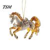 Horse Lover Holiday Decor Christmas Ornaments Glitter Rhinestone Tree Hanging Ornament 2D Flat Acrylic Car Rear View Mirror Charm for Home Realistic