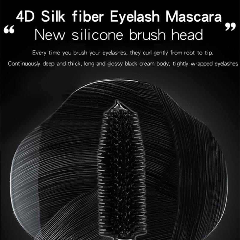 QIC Membrane Power Plump Mascara Waterproof Thick and Slim Long Curls Silicone Brush Head 4D Mascara