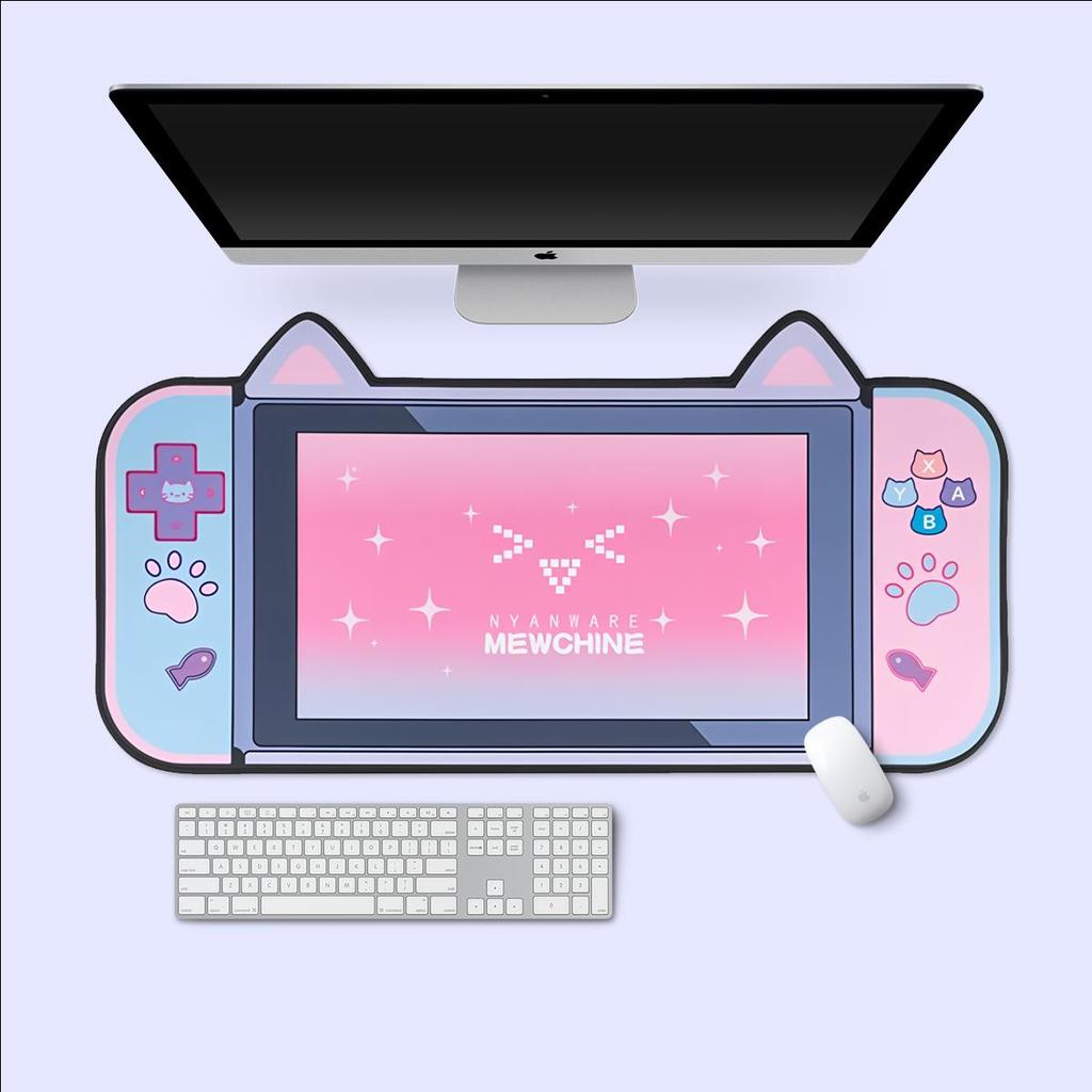 DATA FROG Большой коврик для мыши с милыми кошачьими ушками, компьютерная клавиатура, настольный коврик, большой геймерский коврик для мыши, розовый игровой коврик с героями мультфильмов для девочек, Kawaii, игровые аксессуары