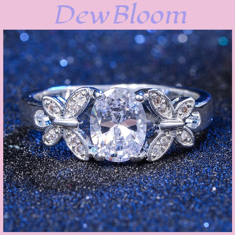 Bling Gemstone Ring White White Rhinestone Diamond