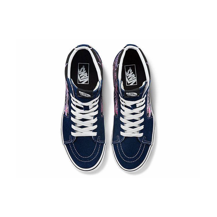 Vans Повседневные высокие кеды для скейтбординга с принтом черепа Sk8, унисекс, черно-фиолетовые, VN0A5KRH96C