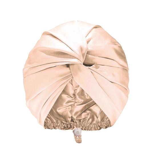 Шапочка для ухода за волосами Двухслойная из искусственного шелка Шапочка для сна Регулируемая сзади Пряжка Шапка-тюрбан Однотонный Домашний головной убор