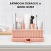 Toothbrush Holder with Soap Tray Bathroom Organizer with Drainage Holes Removable Design for Toothbrush Toothpaste Cosmetics
