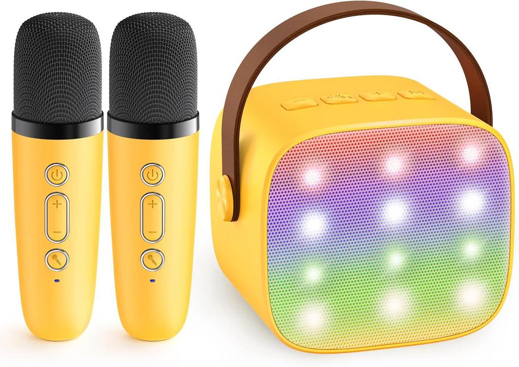 Bluetooth Wireless Microphone with Built-in Speaker, Home KTV Subwoofer, All-in-One Karaoke System