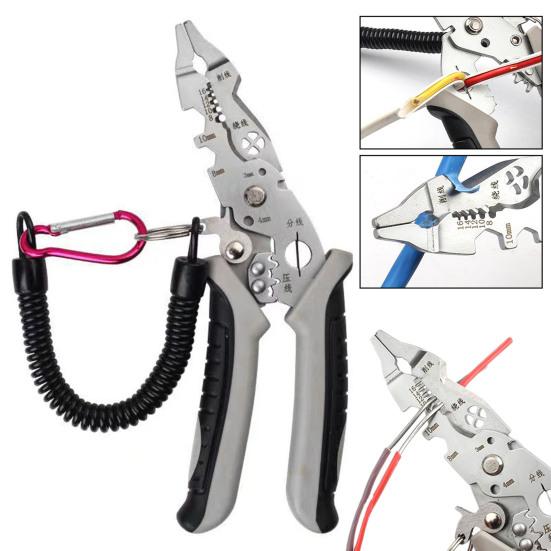 Многофункциональный инструмент для зачистки проводов, щипцы для резки кабеля, плоскогубцы с нескользящей ручкой, плоскогубцы для электрика, инструменты для зачистки кабеля