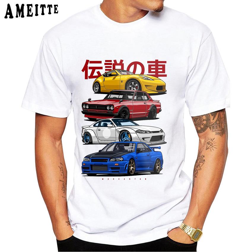 Футболка Harajuku JDM Legend Car Летняя мужская с коротким рукавом Водительская футболка с японскими автомобилями Спортивная футболка Крутая футболка для парня Гонки Повседневные футболки Топы