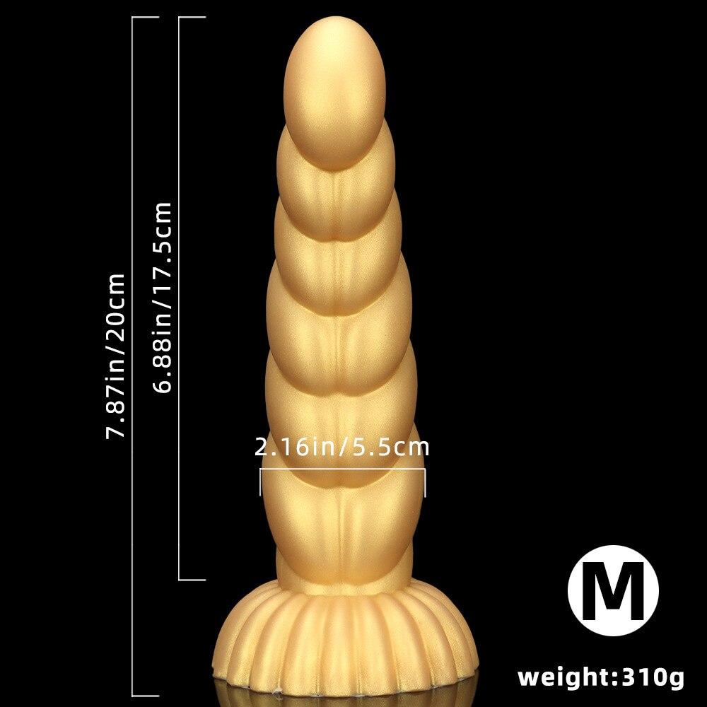 Золотой силиконовый мягкий толстый анальный плагин фистинг анальный расширитель мастурбатор взрослые секс-игрушки ремень на пенис реалистичный член BDSM
