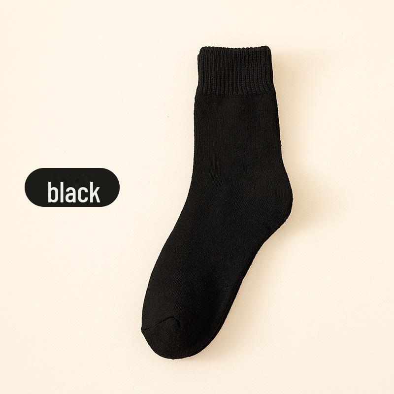 Men's and Women's Thick Terry Mid-Tube Socks for Autumn and Winter - Plus Velvet Warm Heating Socks