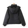 Womens Casual Hooded Detachable Puffer Coat Loose Fit Winter Warm Cotton Jacket