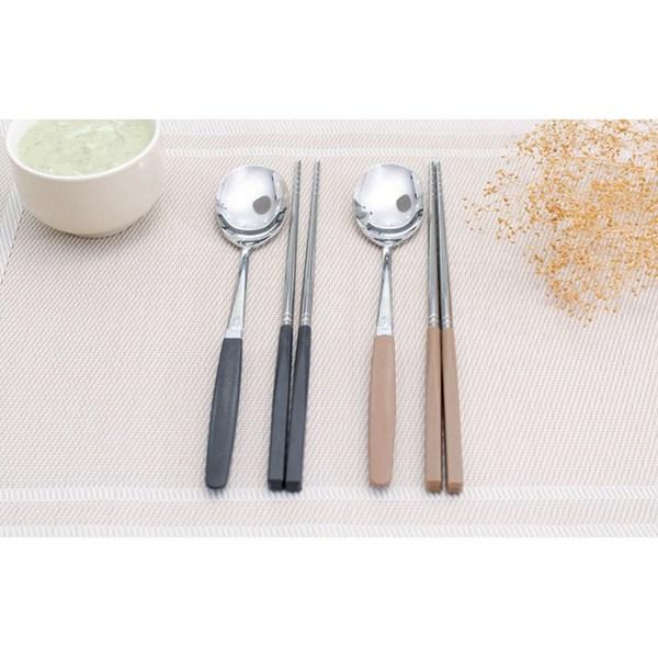 Maho Cutlery Tinted Adult Chopsticks, Charcoal Gray, 5 Pieces, Korean Popular Tableware