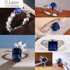 Trendy Deep Blue Crystal Stone Rings for Women Wedding Accessories Exquisite Eternal Finger Jewelry High Quality