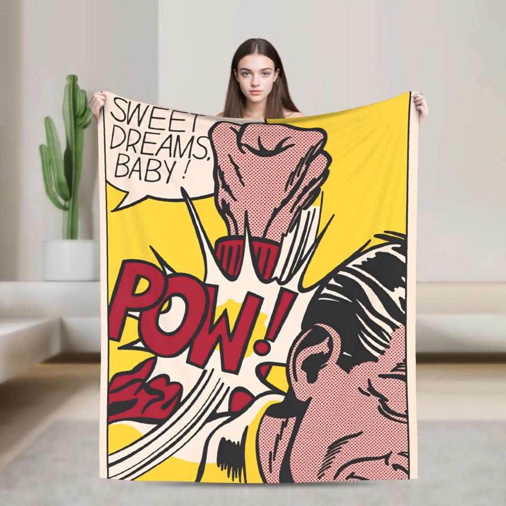 Roy Lichtenstein Pop Art Blankets Warm Soft Novelty Plush Throw Blanket For Living Room Decorative Flannel Bedspread Bed Cover