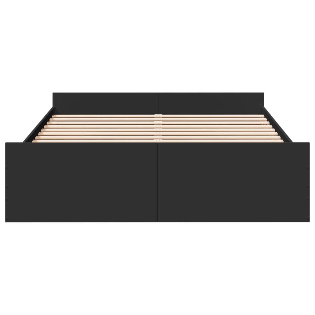 Bed Frame with Drawers Black 150 x 200 cm Engineered Wood
