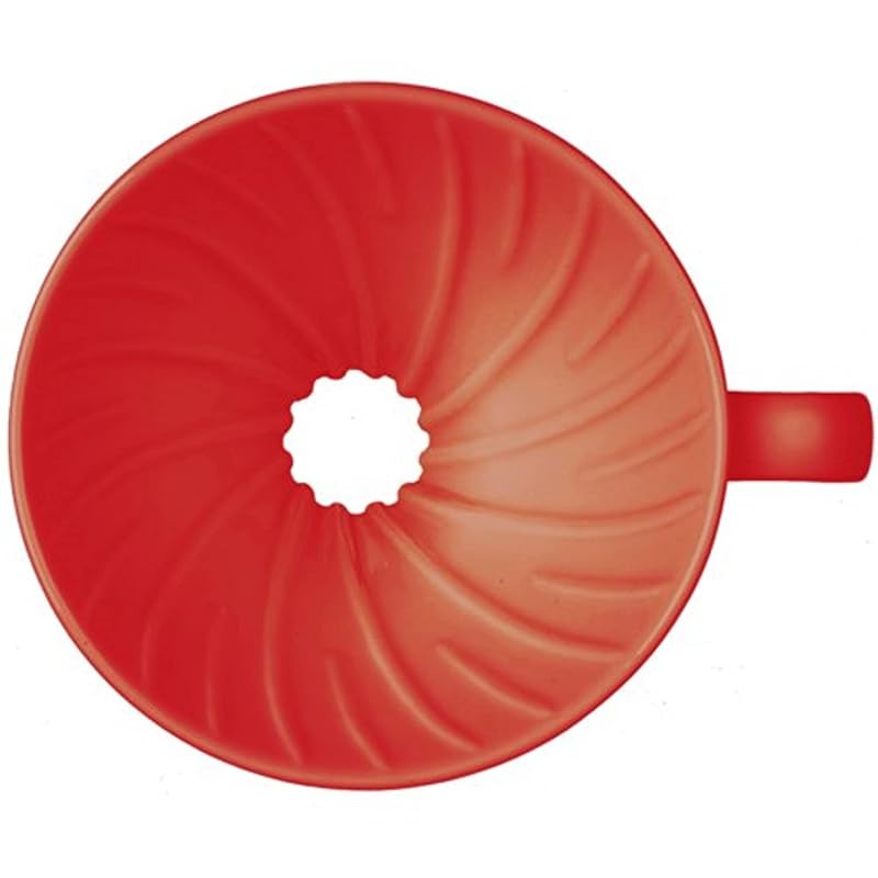 Прозрачная капельная кофеварка HARIO V60 01 керамическая красная На 1-2 чашки кофе, ручная капельная кофеварка, сделано в Японии VDCR-01-R