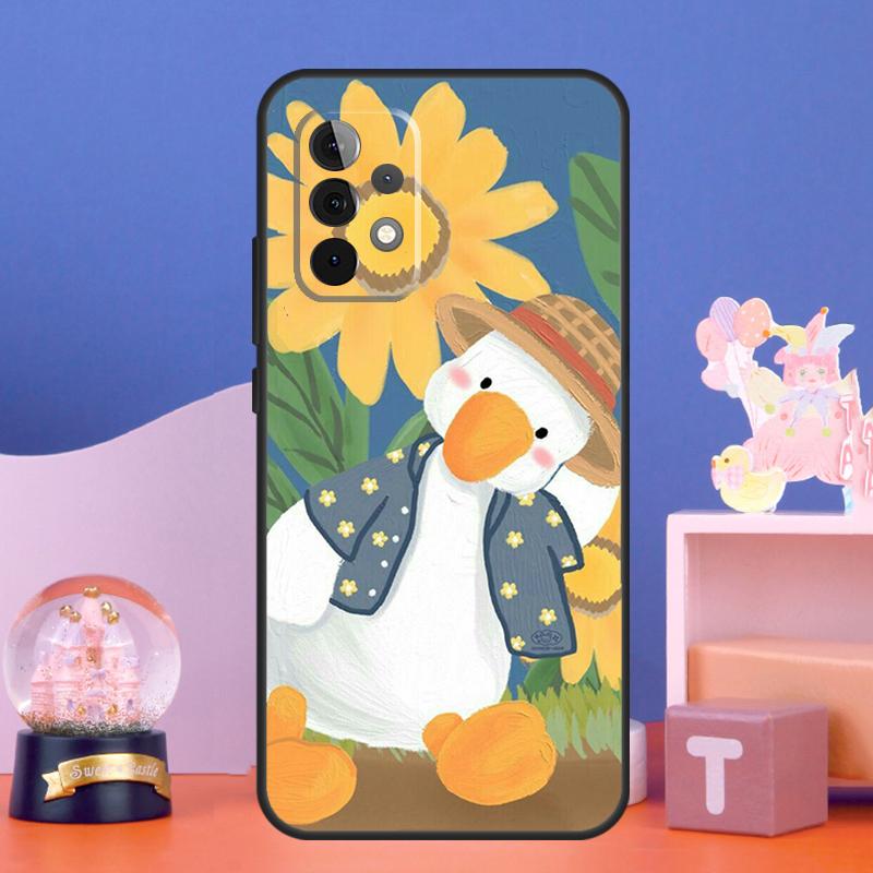 Мультяшный Милый Животный Утенок Чехол Для Samsung Galaxy A55 A16 A26 A36 A56 A54 A34 A14 A15 A35 A52 A12 A32 A13 A33 A53 A17
