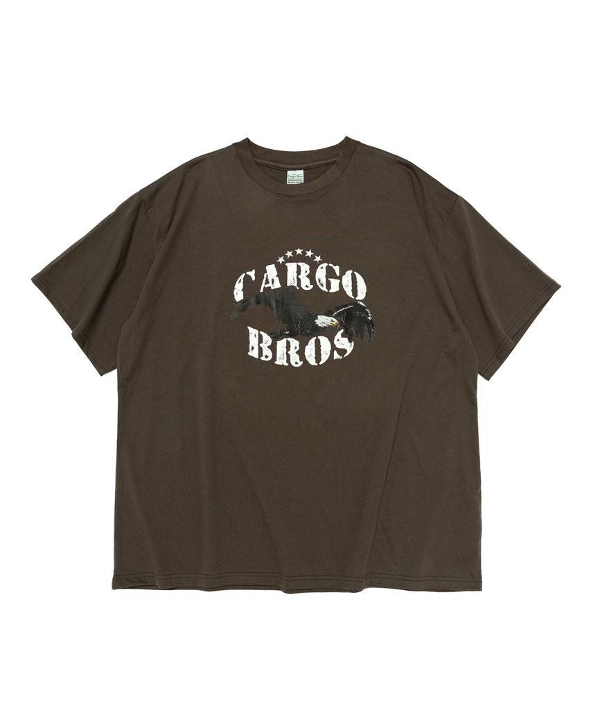 CARGOBROS (Большой размер) Американская винтажная футболка с коротким рукавом и орлом (хаки)