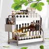 Bieying Elegant White Double-Layer Seasoning Storage Rack
