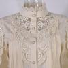 2023 Summer Lace Hollow Long-Sleeve Stand Collar Cotton Women's Shirt