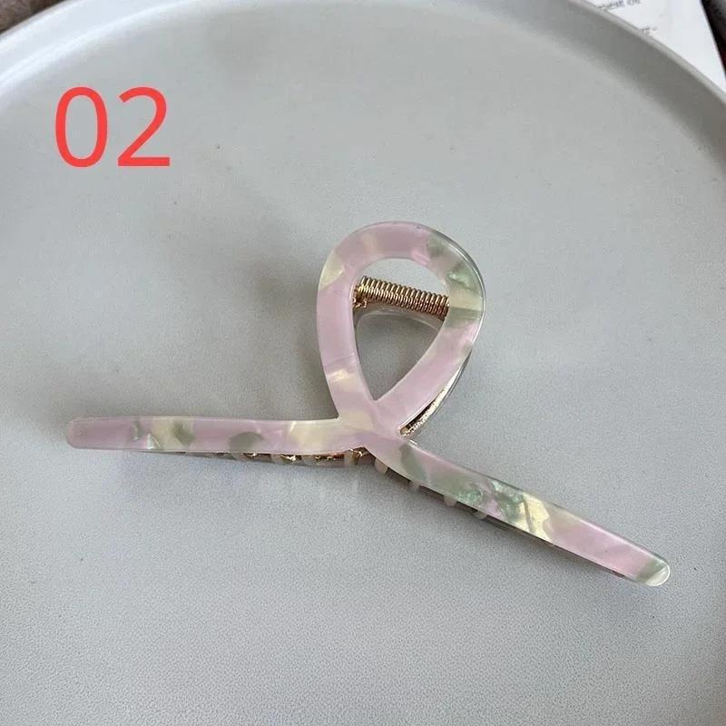 Новый большой французский стиль ацетатный зажим для захвата ретро сплав зажимы-акулы элегантный минималистичный головной убор затылок ложка заколка для вьющихся волос