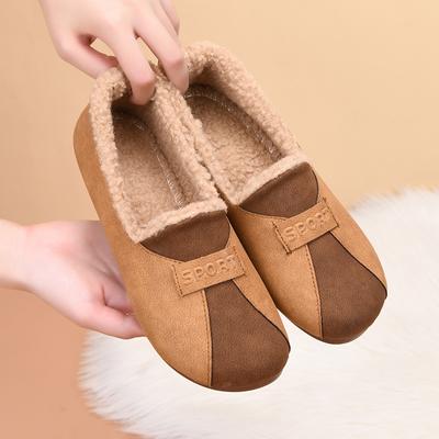 Хлопковая обувь женская новая повседневная бархатная утолщенная обувь для мамы на одной педали модная универсальная теплая обувь Doudou 2025 прямые продажи