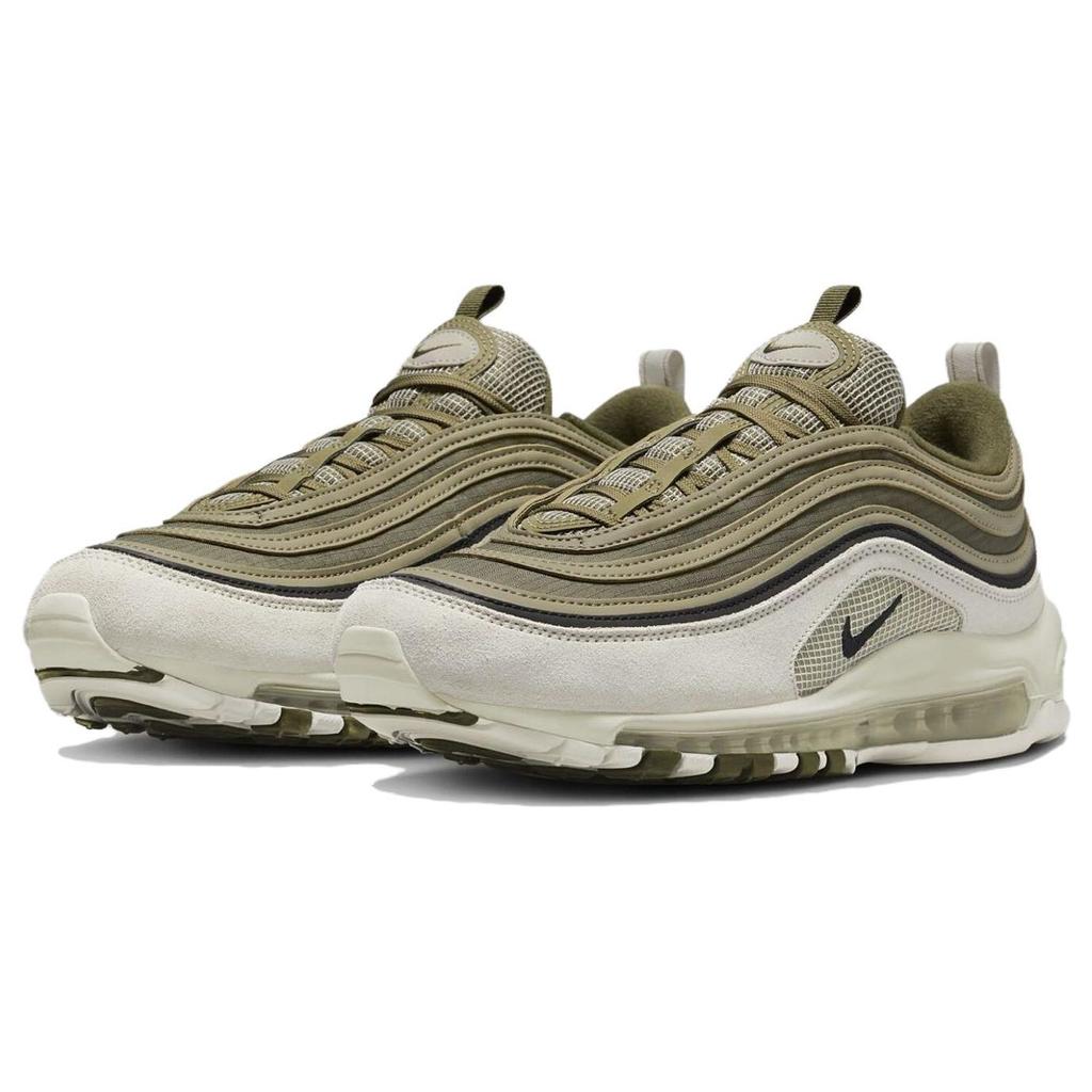 Nike Air Max 97 SE Light Bone Medium Olive Мужские кроссовки Зеленый Нейтрально-Оливковый Черный FB9619-002