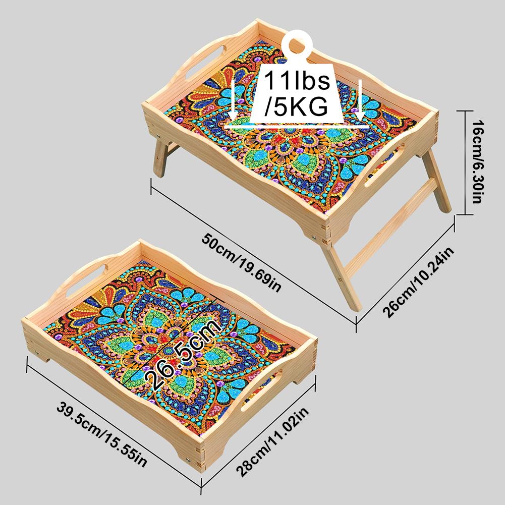 Деревянная обеденная тарелка с алмазной росписью, декоративный поднос с ручкой, алмазная мозаика, поднос для еды, столовая посуда, органайзер, домашний декор, подарок
