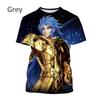 Unisex's Classic Manga Cartoon Casual Harajuku Style Streetwear Top Japanese Anime Saint Seiya Print Short-sleeved T Shirt