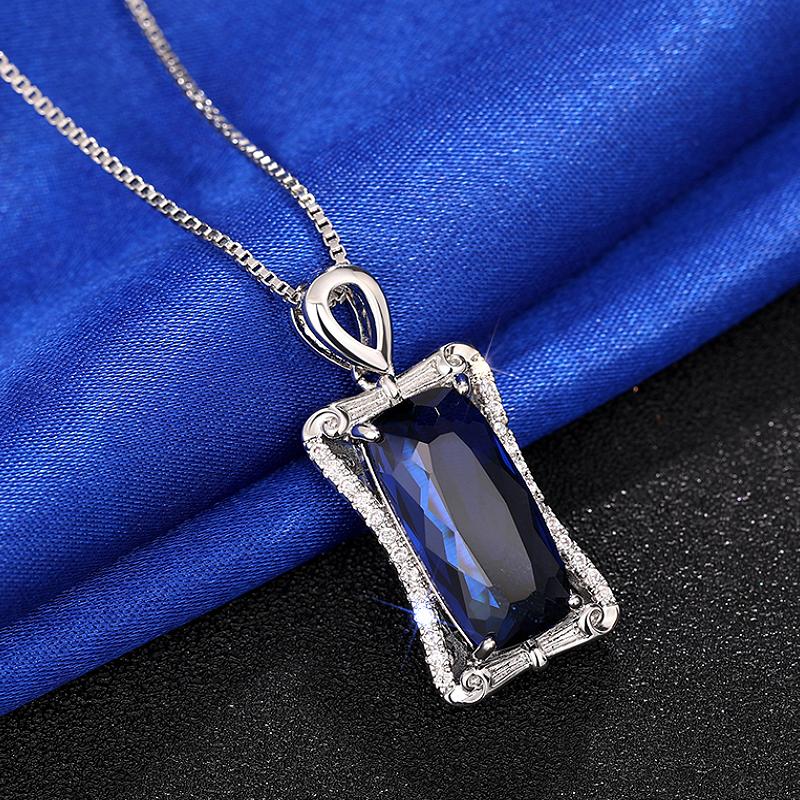 Huitan Luxury Bright CZ Women Pendant Necklace Zinc Alloy Color/Rose Gold Color for Wedding Party Daily Trendy Accessories Zircon