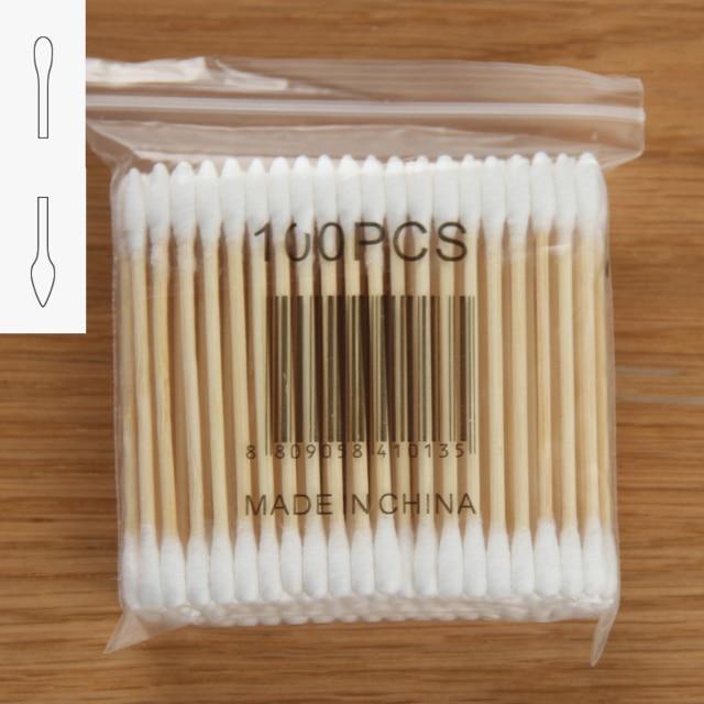 Baby Cotton Swabs Natural Cotton Buds Makeup First Aid Cleaning Nose Ear Sticks Biodegradable Chlorine-Free 100Pcs