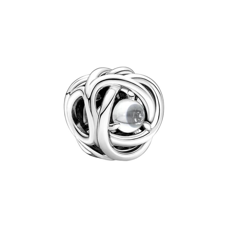 Pandora MOMENTS Transparent Eternal Loop Charm Jewelry Accessories Women's Silver 790064C01