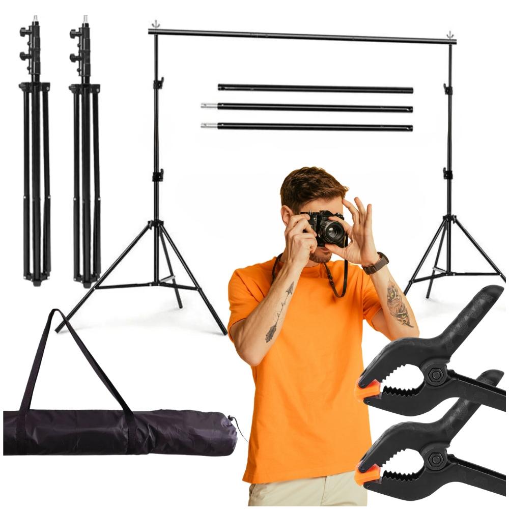 Set Of Tripods For Photographic Backgrounds, Studio Tripod, Shock Absorber, 210X200