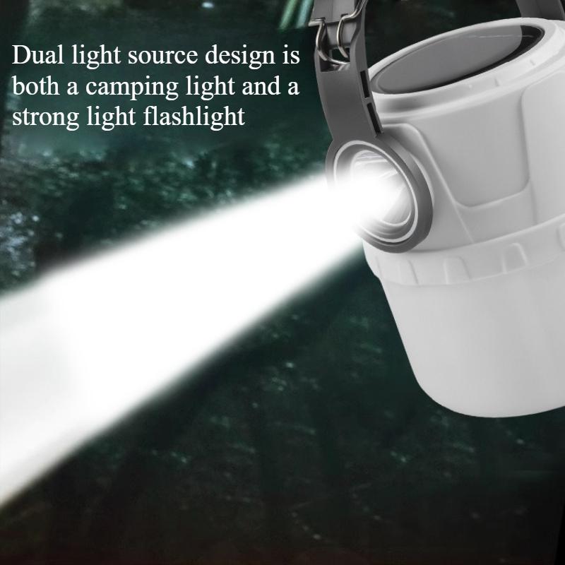 Solar Camping Light Is Portable, Waterproof, and Rechargeable, Suitable for Outdoor Camping, Home Hiking, and Nighttime Use