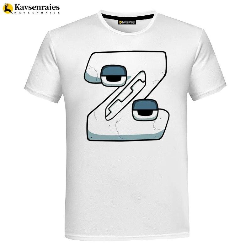 Футболка с 3D изображением алфавита, детская футболка с рисунком аниме для мальчиков и девочек, крутая уличная одежда с короткими рукавами, топы