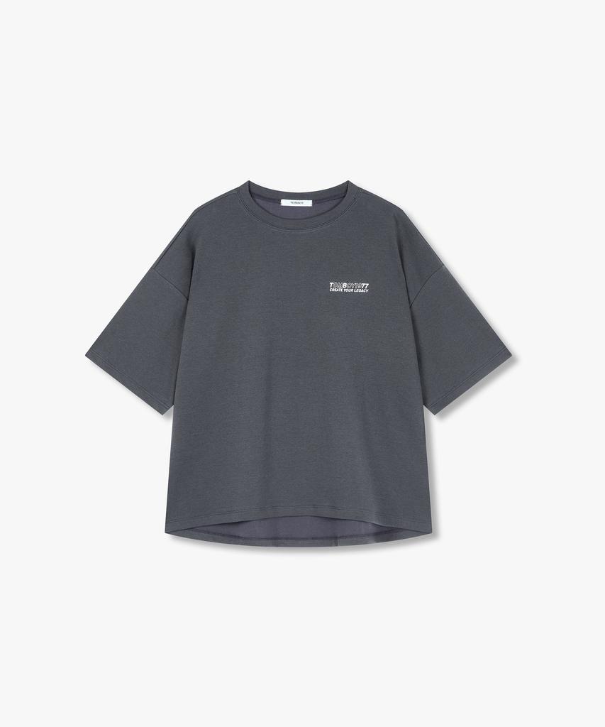 STUDIO TOMBOY Unique Lettering Short Sleeve T-Shirt_Dark Gray 9176222994